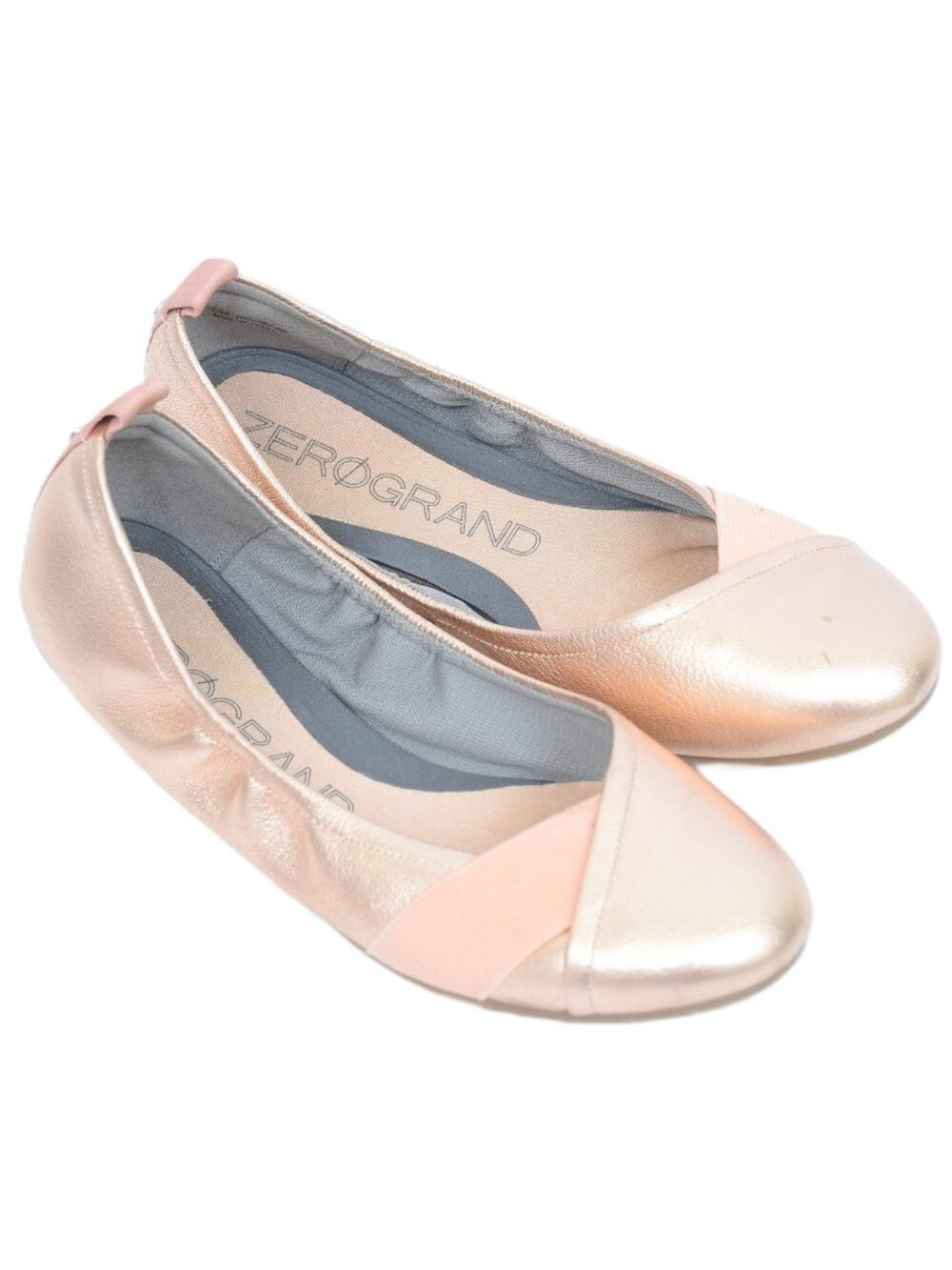 Cole Haan ZeroGrand Womens 8B Metallic Rose Gold Comfy Ballet Flats Fairy Whimsy